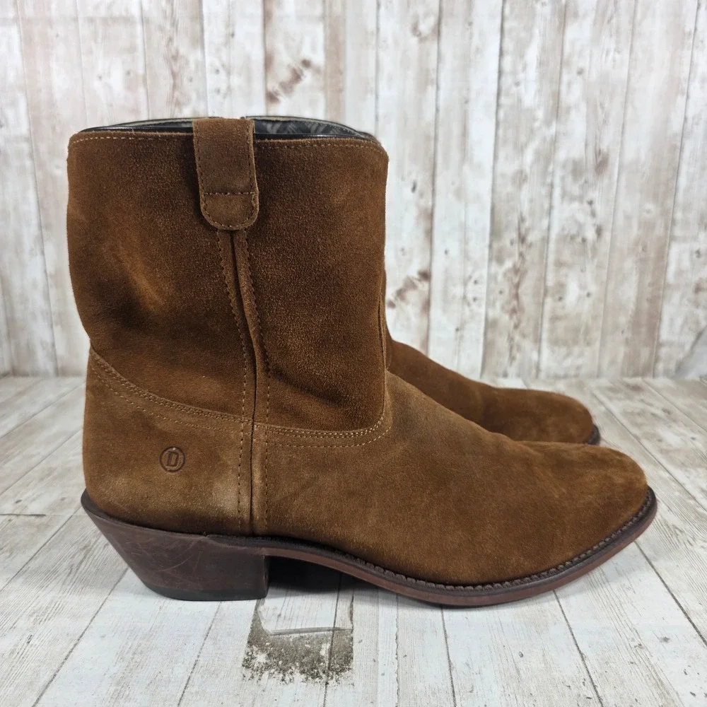 Dingo Mens DI 336 Whiskey Suede Leather Western Zip‎ Cowboy Boots Size 11.5 D